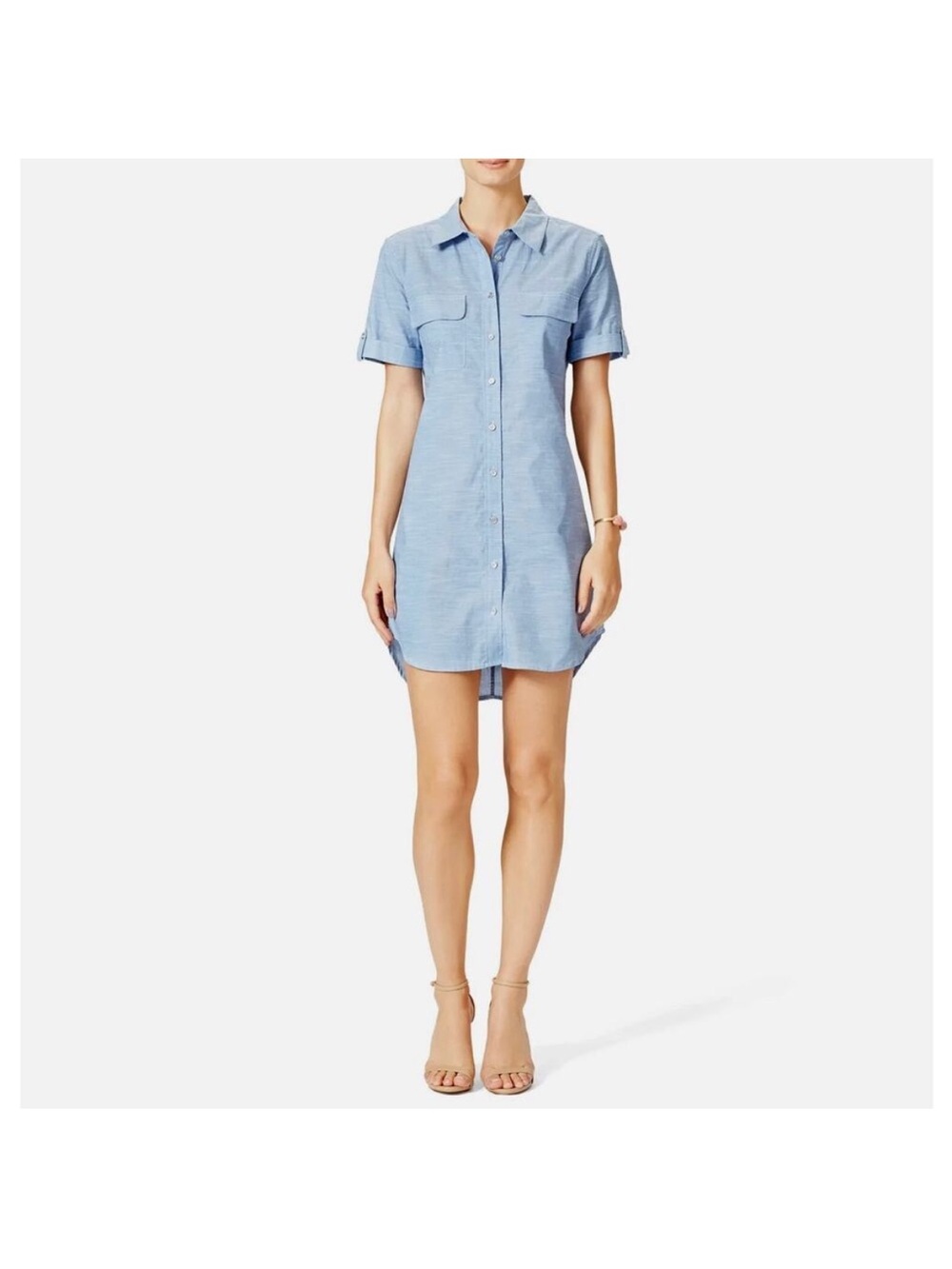 Equipment Chambray Button-Front Shirt Dress